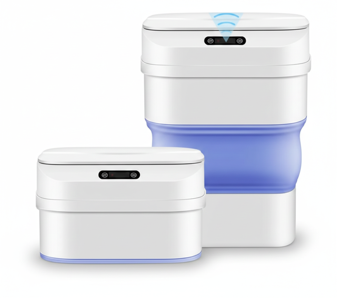 SmartBin Fold: Bote de Basura Inteligente y Plegable con Sensor Proximidad