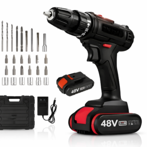 Taladro Inalámbrico Negro Doble Batería